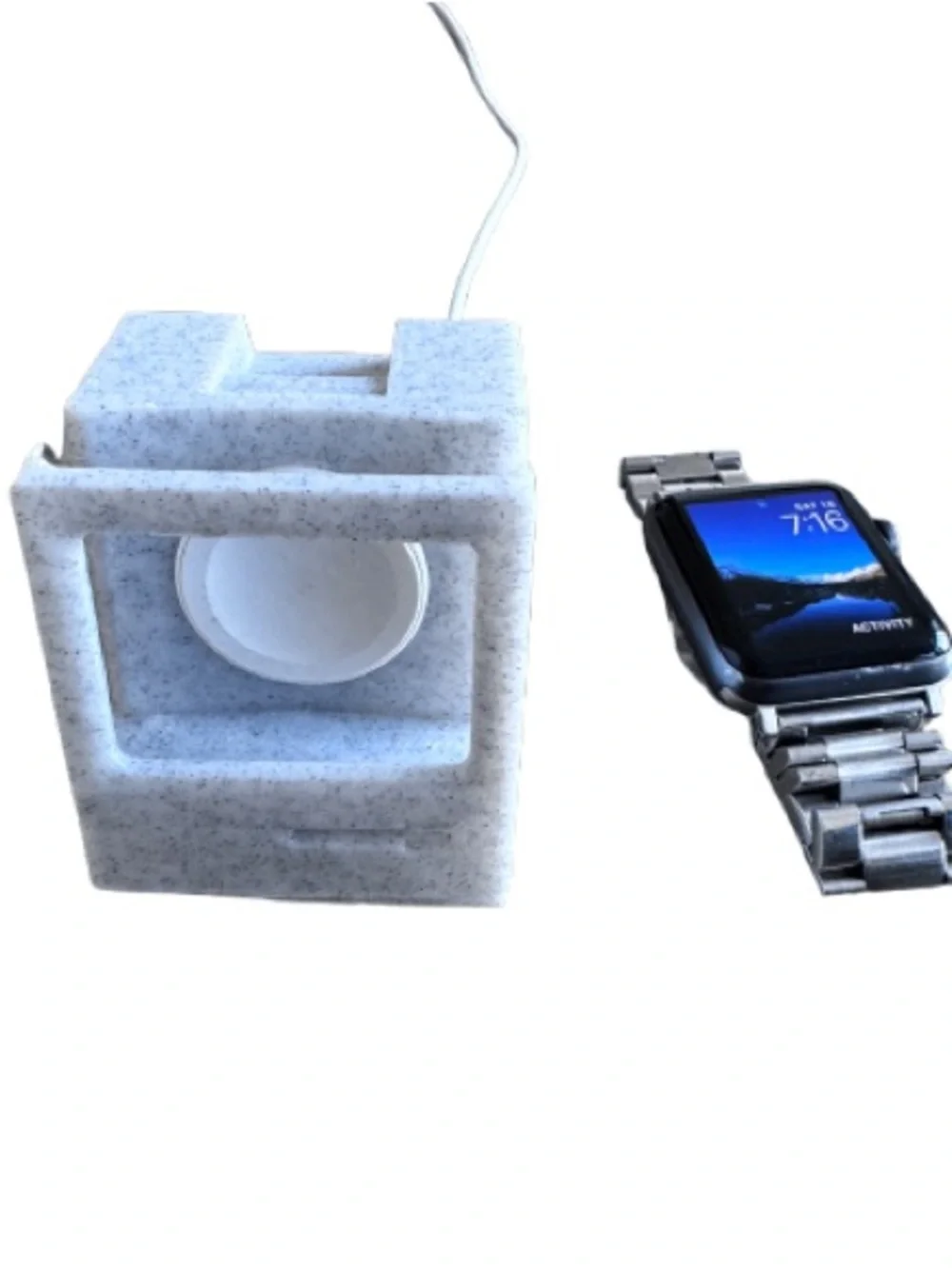 Retro Macintosh Apple Watch Charging Stand Dock Speckled Gray